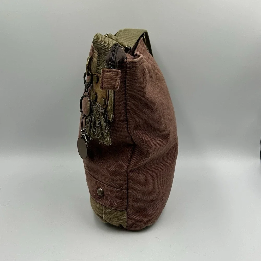 CHALA Patch Crossbody Shoulder Messenger Bag Handbag Purse Olive Khaki Plum EUC‎ - Picture 14 of 16